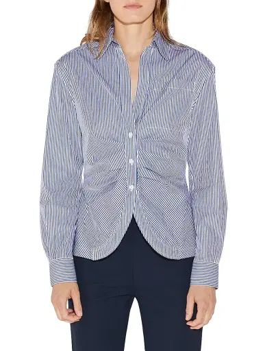CALLAS MILANO Women's Sierra Classic Stripe Poplin Shirt - Navy White Stripe - Size 14 | Thumbnail 2 CALLAS MILANO Women's Sierra Classic Stripe Poplin Shirt - Navy White Stripe - Size 14 | Thumbnail 2
