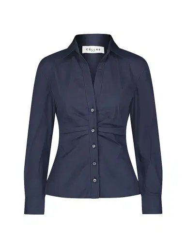 Callas Milano Women's Savil - Stretch Poplin Shirt - Navy | Thumbnail 1 Callas Milano Women's Savil - Stretch Poplin Shirt - Navy | Thumbnail 1