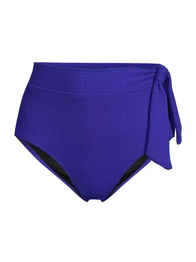 Women's Side Tie High-Waist Bikini Bottom - Iris Texture