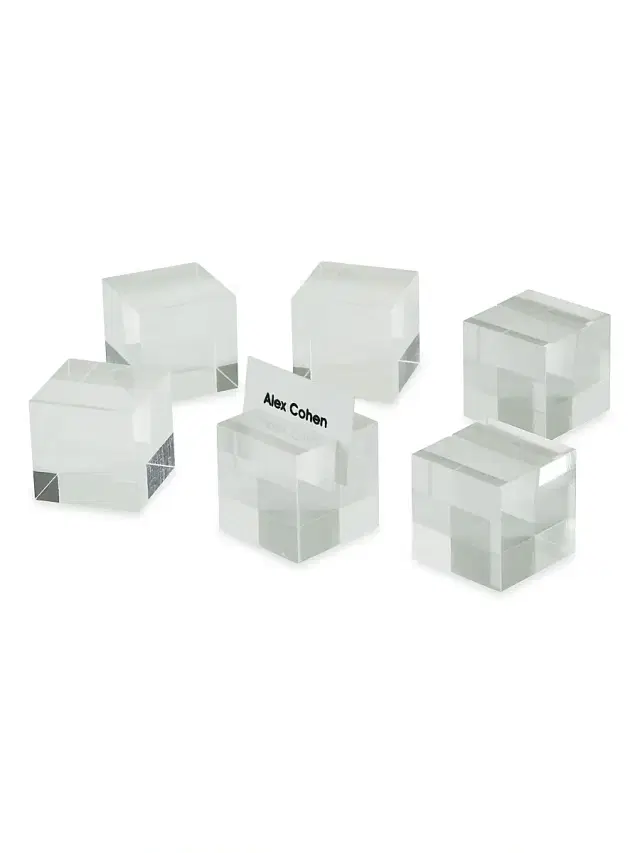 Tizo Lucite 6-Piece Place Card Holder Set - Clear