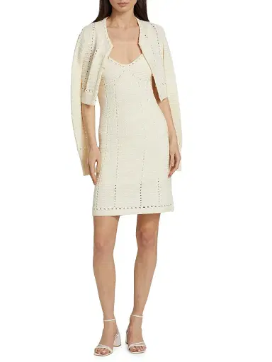 Toccin Women's Thea Pointelle-Knit Cotton Minidress - | Thumbnail 2 Toccin Women's Thea Pointelle-Knit Cotton Minidress - | Thumbnail 2