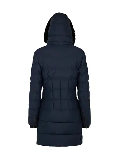 Moose Knuckles Women's Watershed Shearling-Trim Down Parka - Navy Black | Thumbnail 3