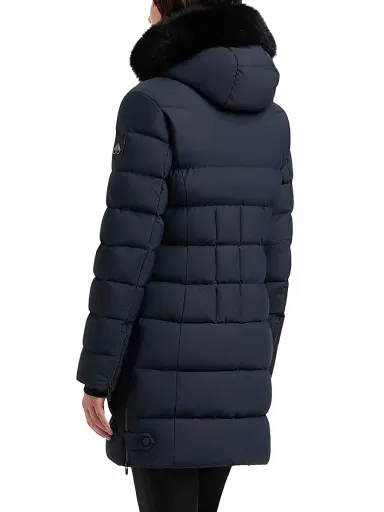 Moose Knuckles Women's Watershed Shearling-Trim Down Parka - Navy Black | Thumbnail 6