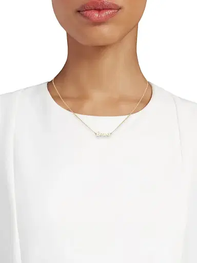 Jennifer Zeuner Jewelry Women's Addison 18K-Yellow-Gold Vermeil "Love" Pendant Necklace - Gold Vermeil | Thumbnail 2 Jennifer Zeuner Jewelry Women's Addison 18K-Yellow-Gold Vermeil "Love" Pendant Necklace - Gold Vermeil | Thumbnail 2