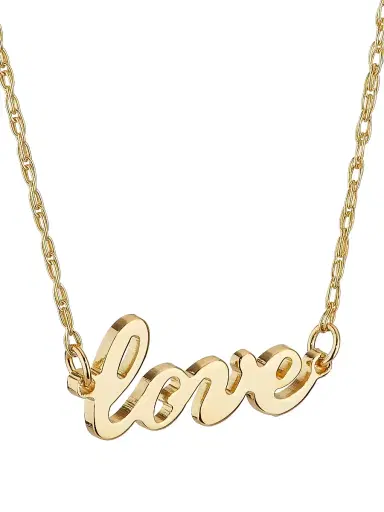Jennifer Zeuner Jewelry Women's Addison 18K-Yellow-Gold Vermeil "Love" Pendant Necklace - Gold Vermeil | Thumbnail 4 Jennifer Zeuner Jewelry Women's Addison 18K-Yellow-Gold Vermeil "Love" Pendant Necklace - Gold Vermeil | Thumbnail 4