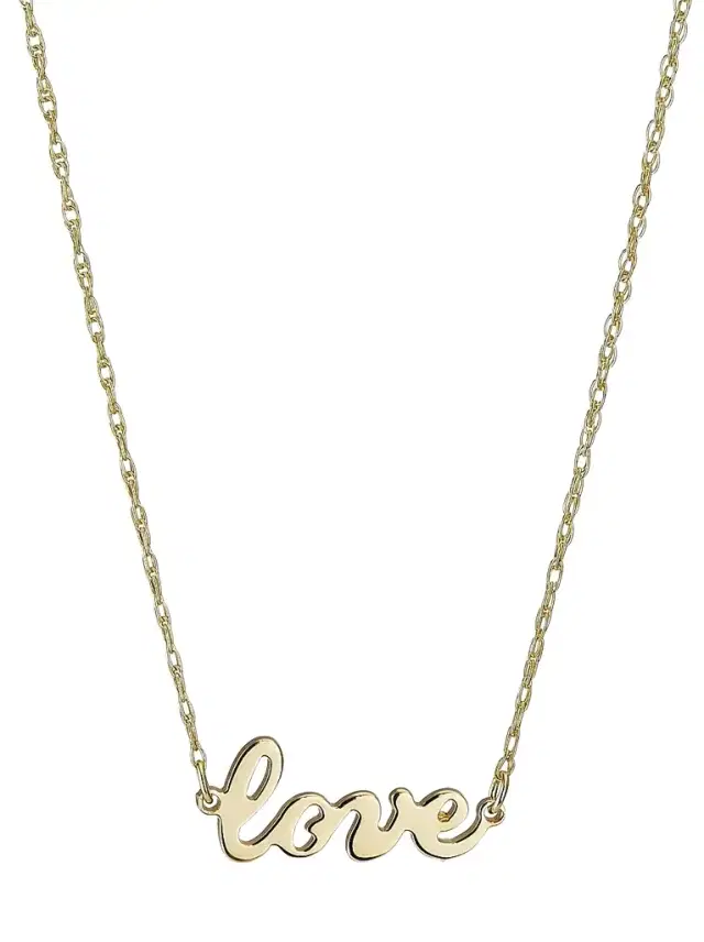 Women's Addison 18K-Yellow-Gold Vermeil "Love" Pendant Necklace - Gold Vermeil