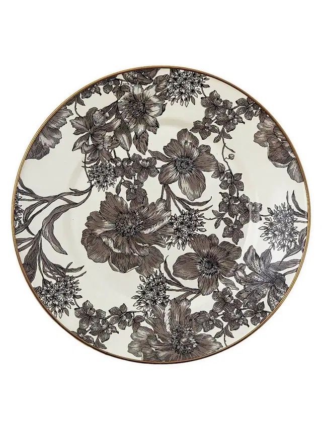 English Garden Enamel Dinner Plate