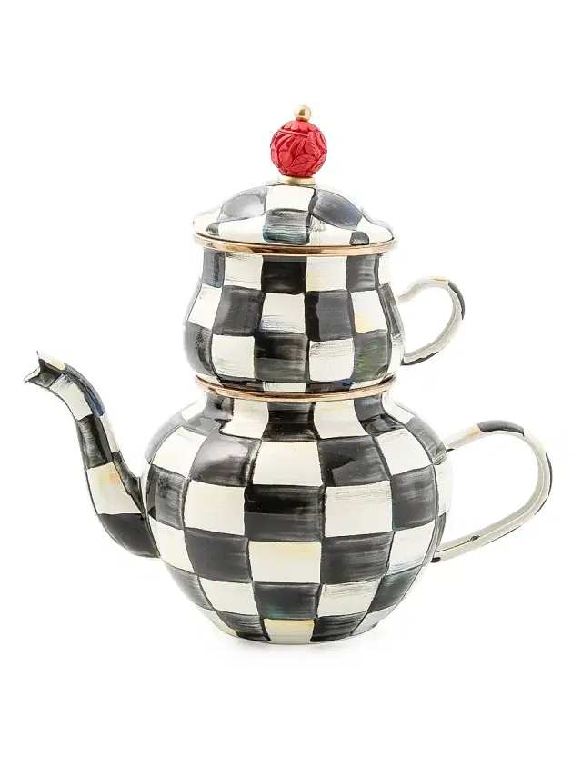 MacKenzie-Childs Courtly Check High Tea Set