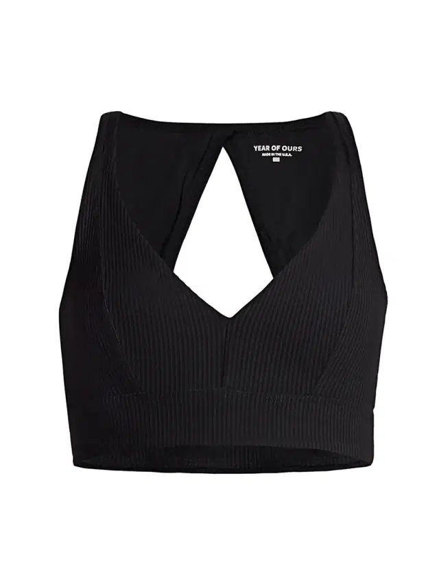 Year of Ours Women's Victoria Ribbed Sports Bra - Black