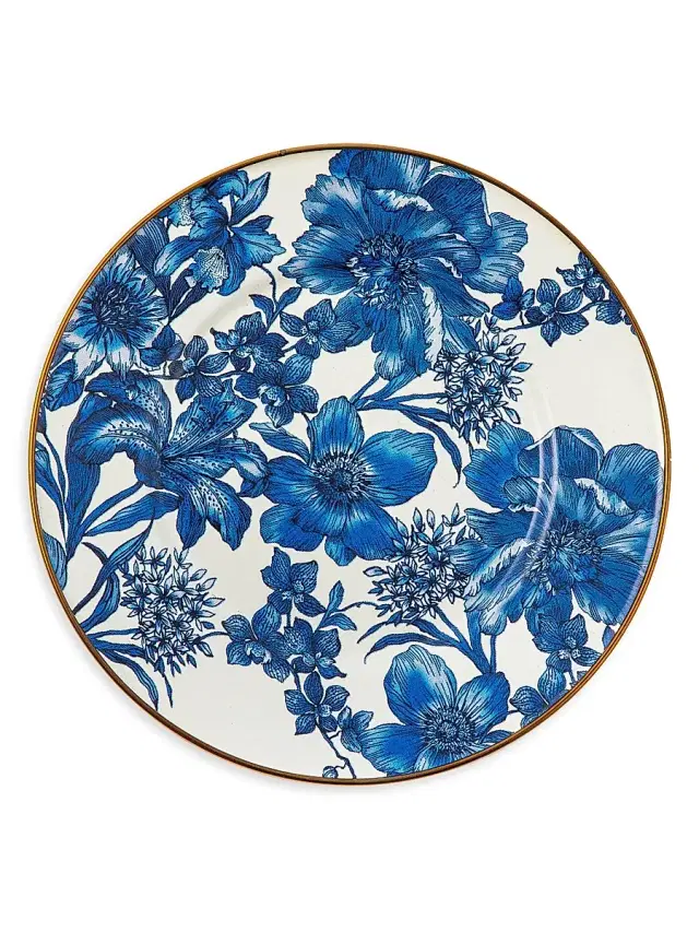MacKenzie-Childs English Garden Royal Enamel Salad/Dessert Plate