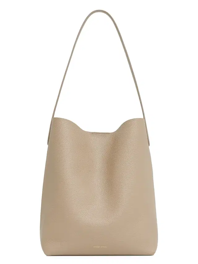 Women's Everyday Cabas Pebbled-Leather Bag - Warm Grey