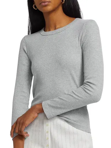 LESET Women's Kelly Long-Sleeve Slim-Fit T-Shirt | Thumbnail 6 LESET Women's Kelly Long-Sleeve Slim-Fit T-Shirt | Thumbnail 6