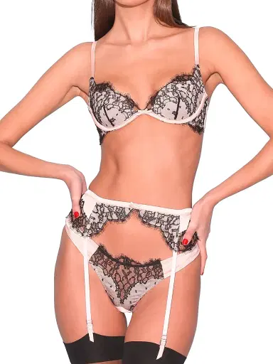 Fleur du Mal Women's Iris Stretch-Silk Lace Demi Bra - Bleached Apricot | Thumbnail 3 Fleur du Mal Women's Iris Stretch-Silk Lace Demi Bra - Bleached Apricot | Thumbnail 3