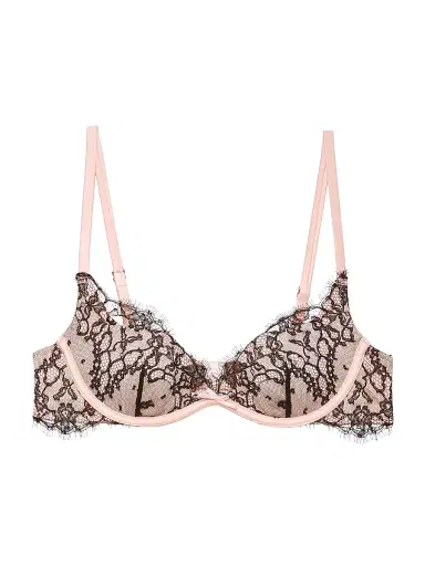 Fleur du Mal Women's Iris Stretch-Silk Lace Demi Bra - Bleached Apricot | Thumbnail 1 Fleur du Mal Women's Iris Stretch-Silk Lace Demi Bra - Bleached Apricot | Thumbnail 1