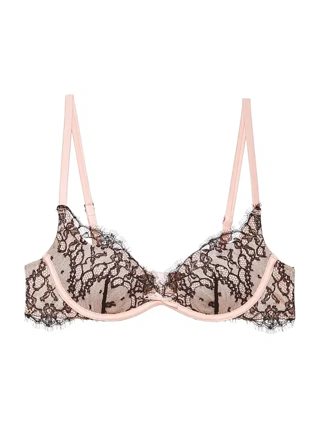 Women's Iris Stretch-Silk Lace Demi Bra - Bleached Apricot