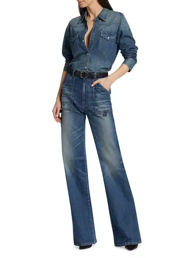 Nili Lotan Women's Travis Oversized Denim Shirt | Thumbnail 2