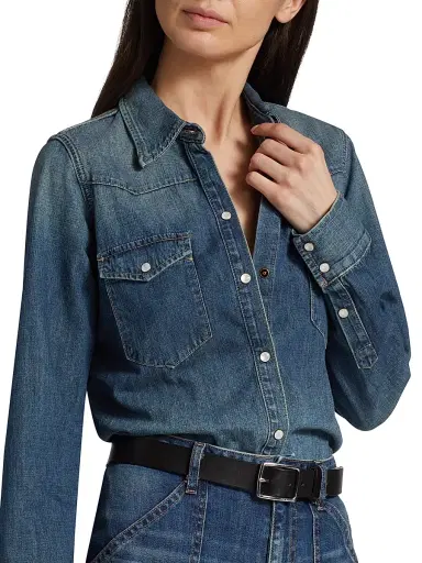 Nili Lotan Women's Travis Oversized Denim Shirt | Thumbnail 6