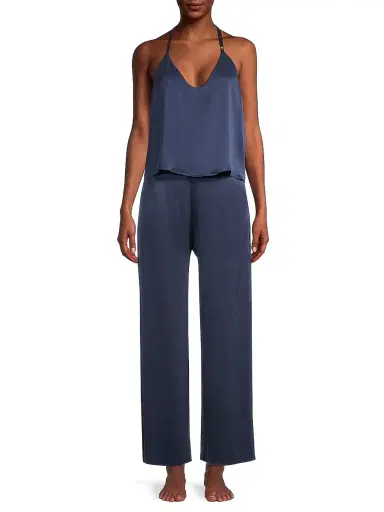 Lunya Women's Washable Silk Cami & Pants Set - Deep Blue | Thumbnail 12