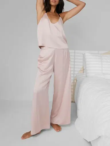 Lunya Women's Washable Silk Cami & Pants Set - Deep Blue | Thumbnail 3