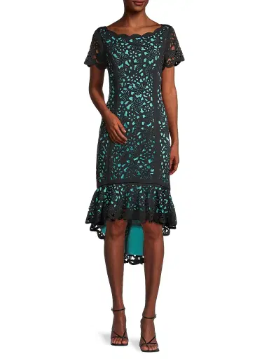 Shani Women's High-Low Crepe Dress - Black Mint - Size 16 | Thumbnail 2 Shani Women's High-Low Crepe Dress - Black Mint - Size 16 | Thumbnail 2