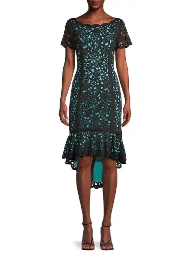 Shani Women's High-Low Crepe Dress - Black Mint - Size 16 | Thumbnail 3 Shani Women's High-Low Crepe Dress - Black Mint - Size 16 | Thumbnail 3