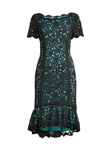 Shani Women's High-Low Crepe Dress - Black Mint - Size 16 | Thumbnail 1 Shani Women's High-Low Crepe Dress - Black Mint - Size 16 | Thumbnail 1