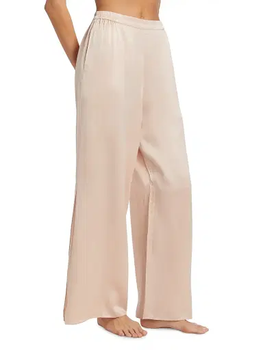 Lunya Women's Washable Silk High-Rise Pants 2-Piece Pajama Set - Delicate Pink | Thumbnail 4