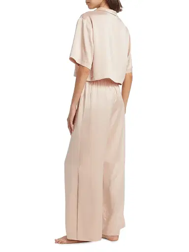 Lunya Women's Washable Silk High-Rise Pants 2-Piece Pajama Set - Delicate Pink | Thumbnail 5