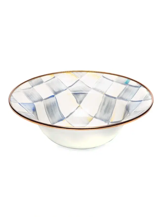 MacKenzie-Childs Sterling Check Enamel Breakfast Bowl
