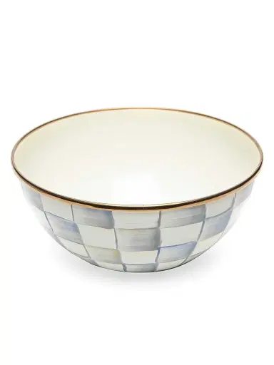 MacKenzie-Childs Sterling Check Enamel Everyday Bowl Small | Thumbnail 1 MacKenzie-Childs Sterling Check Enamel Everyday Bowl Small | Thumbnail 1