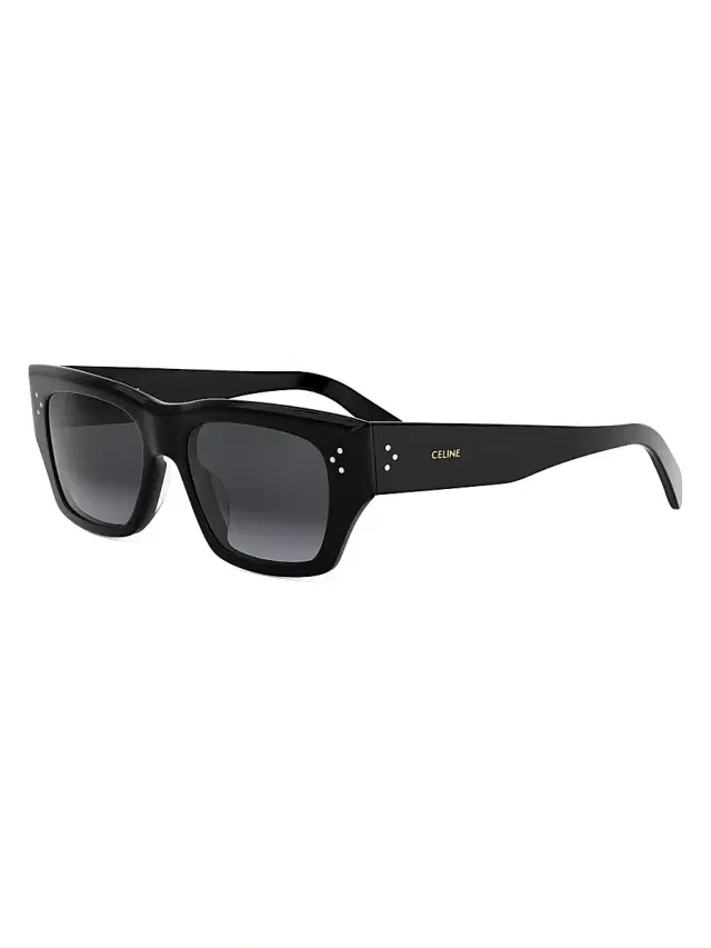 CELINE Men's 3 Dots 57MM Butterfly Sunglasses - Shiny Black Gradient Smoke