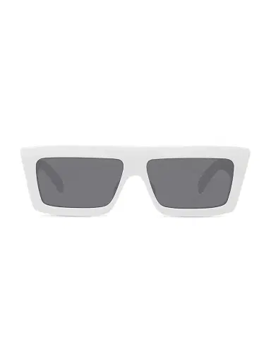 Celine Men's 57MM Flat-Top Rectangular Sunglasses - White | Thumbnail 2 Celine Men's 57MM Flat-Top Rectangular Sunglasses - White | Thumbnail 2