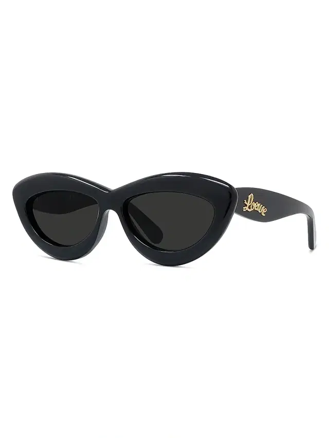 LOEWE Men's 54MM Cat Eye Sunglasses - Shiny Black