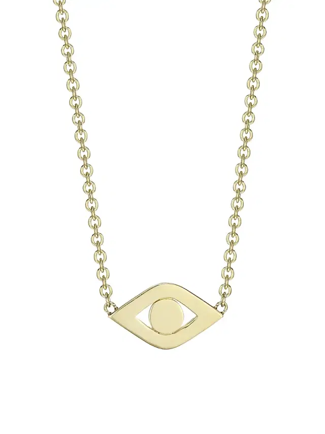 Women's 14K Yellow Gold  Pure Evil Eye Necklace - Yellow Gold