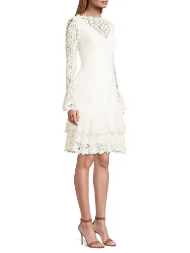Shani Women's Tiered Flounce Lace Dress - White - Size 16 | Thumbnail 4 Shani Women's Tiered Flounce Lace Dress - White - Size 16 | Thumbnail 4