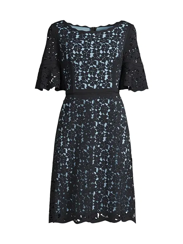 Shani Women's Crepe Fit-&-Flare Dress - Black Blue