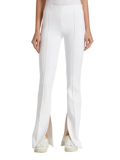 Adam Lippes Women's Eva Bonded Neoprene Flared Pants - White - Size XL | Thumbnail 3