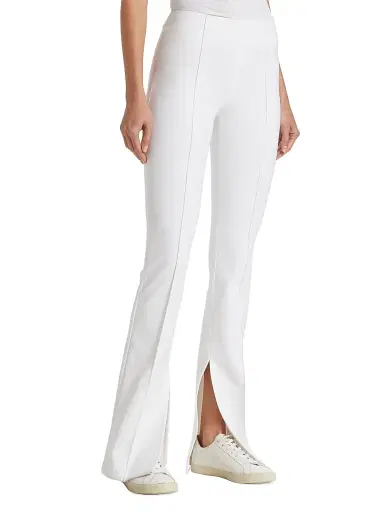 Adam Lippes Women's Eva Bonded Neoprene Flared Pants - White - Size XL | Thumbnail 4