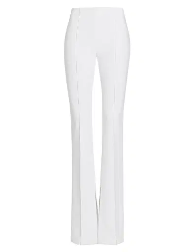 Adam Lippes Women's Eva Bonded Neoprene Flared Pants - White - Size XL | Thumbnail 1