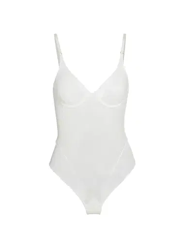 Kiki de Montparnasse Women's Sheer Crochet Mesh Bodysuit - Ivory - Size Large | Thumbnail 1