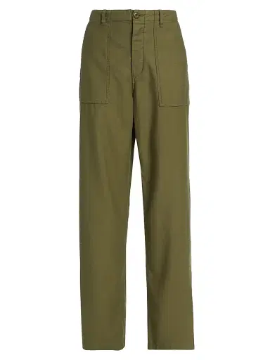 R13 Women's Cotton Wide-Leg Cargo Pants - Olive | Thumbnail 1 R13 Women's Cotton Wide-Leg Cargo Pants - Olive | Thumbnail 1