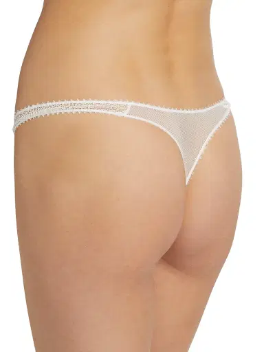 Kiki de Montparnasse Women's Crochet Lace Thong - Ivory - Size Large | Thumbnail 4 Kiki de Montparnasse Women's Crochet Lace Thong - Ivory - Size Large | Thumbnail 4