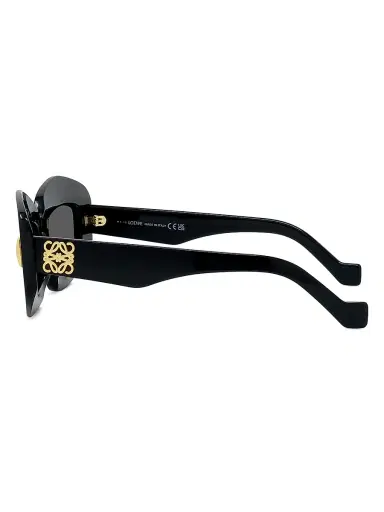 Loewe Men's Chunky Anagram 49MM Rectangular Sunglasses - Shiny Black Smoke | Thumbnail 3 Loewe Men's Chunky Anagram 49MM Rectangular Sunglasses - Shiny Black Smoke | Thumbnail 3