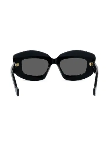 Loewe Men's Chunky Anagram 49MM Rectangular Sunglasses - Shiny Black Smoke | Thumbnail 5 Loewe Men's Chunky Anagram 49MM Rectangular Sunglasses - Shiny Black Smoke | Thumbnail 5