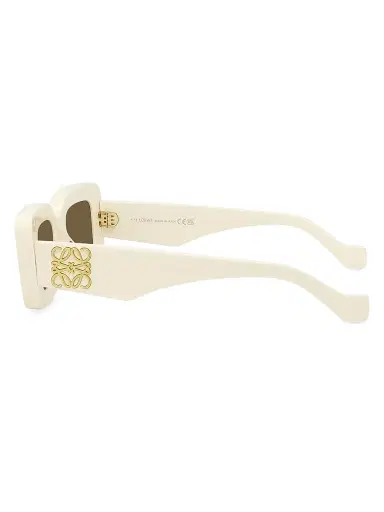 Loewe Men's Anagram 46MM Rectangular Sunglasses - Ivory Brown | Thumbnail 3