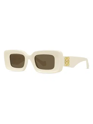 Loewe Men's Anagram 46MM Rectangular Sunglasses - Ivory Brown | Thumbnail 1