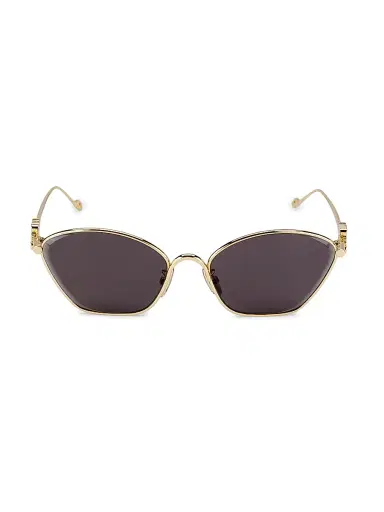 LOEWE Men's Metal 57MM Cat-Eye Sunglasses - Dark Grey Endura Gold | Thumbnail 2
