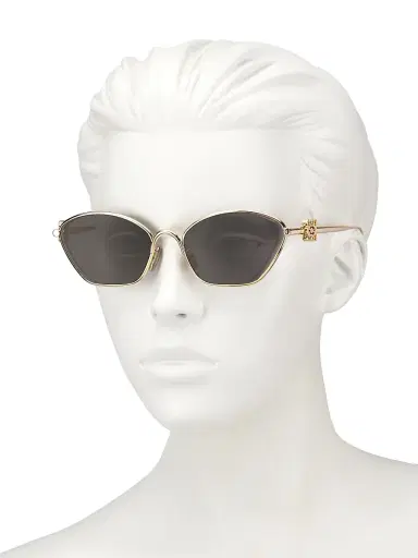 LOEWE Men's Metal 57MM Cat-Eye Sunglasses - Dark Grey Endura Gold | Thumbnail 3