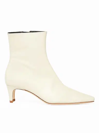 Staud Women's Wally Leather Ankle Boots - Cream - Size 11 | Thumbnail 1