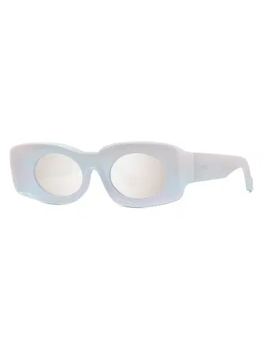Loewe Men's x Paula's Ibiza 49MM Square Sunglasses - White Sparkle Grey Mirror | Thumbnail 1